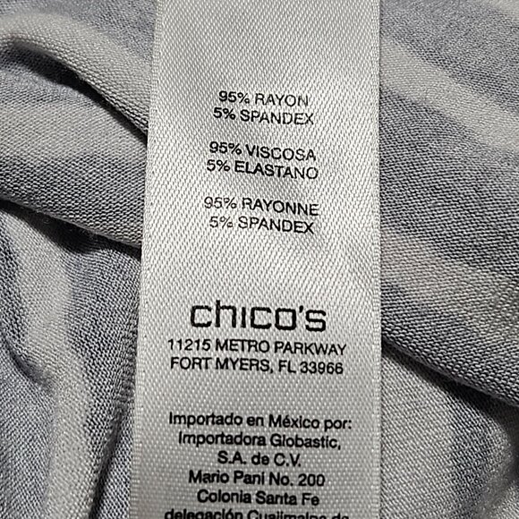 Chicos Asymmetrical Midi Skirt Womens Size Large Black White Striped Stretchy - Picture 6 of 6